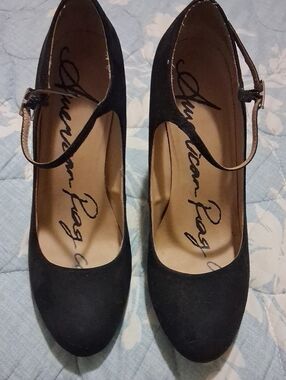 American Rag Black Mary Jane Heels with Ankle Strap